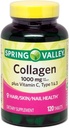 Spring Valley Collagen 1000 mg per tablet, Plus C-vitamin, type 1 & 3, 120ct ved equate