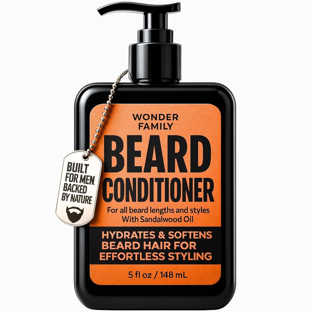 Beard Conditioner for mænd - Leave In Conditioner & Softtener med Biotin Aloe Vera & Collagen - Fugtgivende Cream til Gross Dry Hår - Beard and Skin Conditioner - Sandalwood Ducent Care for Black Men
