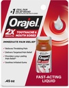 Orajel 2X Medicated Toothache & Mouth Sores Liquid, 0,45 fl oz