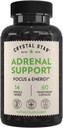 Crystal Star Adrenal Support Supplement (60 kapsler) - Daily Herbal Cortisol Supplement til Stress Relief & Adrenal Træthed - Sibirisk Eleuthero, Licorice, Uva Ursi, Astragalus & Fo-ti - Non- GMO