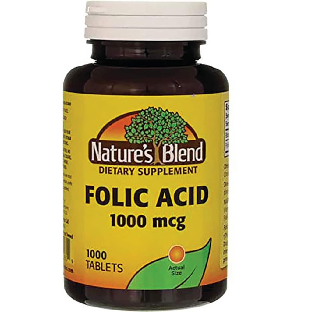 Naturens Blend Folinsyre 1000 mcg 1000 mcg 1000 Tabs