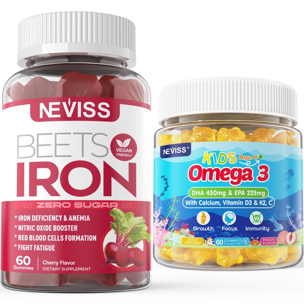 Jern Gummies 2 Pack + Kids Omega 3 Gummies 2 Pack