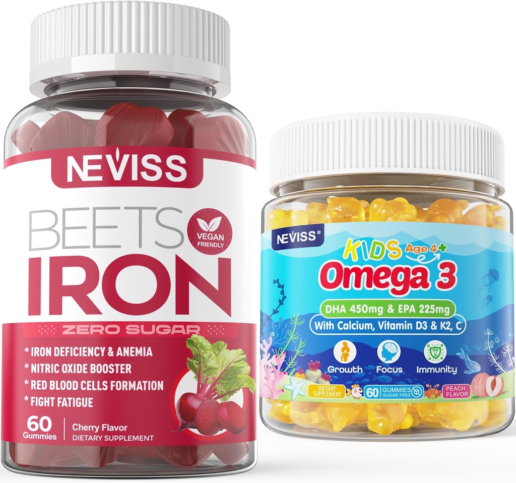 Jern Gummies 2 Pack + Kids Omega 3 Gummies 2 Pack
