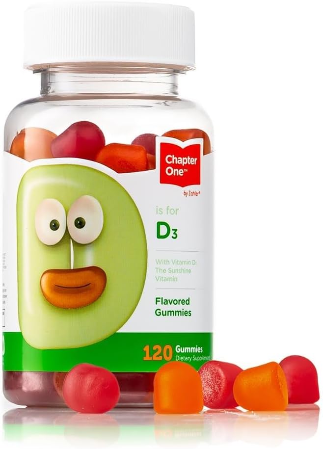 Zahler - Chapter One Vitamin D 3 1000 IE Gummies (120 Aromatiserede Gummies) - Certificeret Kosher Chewable for Kids & Voksnes - Made in USA