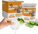 Senlong Eyes Wipes for Dogs - forsigtigt fjerne tåre Stain - hund øje renere, Eye Degrass, Decharge, Mucus sekretioner - hund øjenvipper rive pletten fjerner - hund & kat øje vipper - 220pcs, hvid