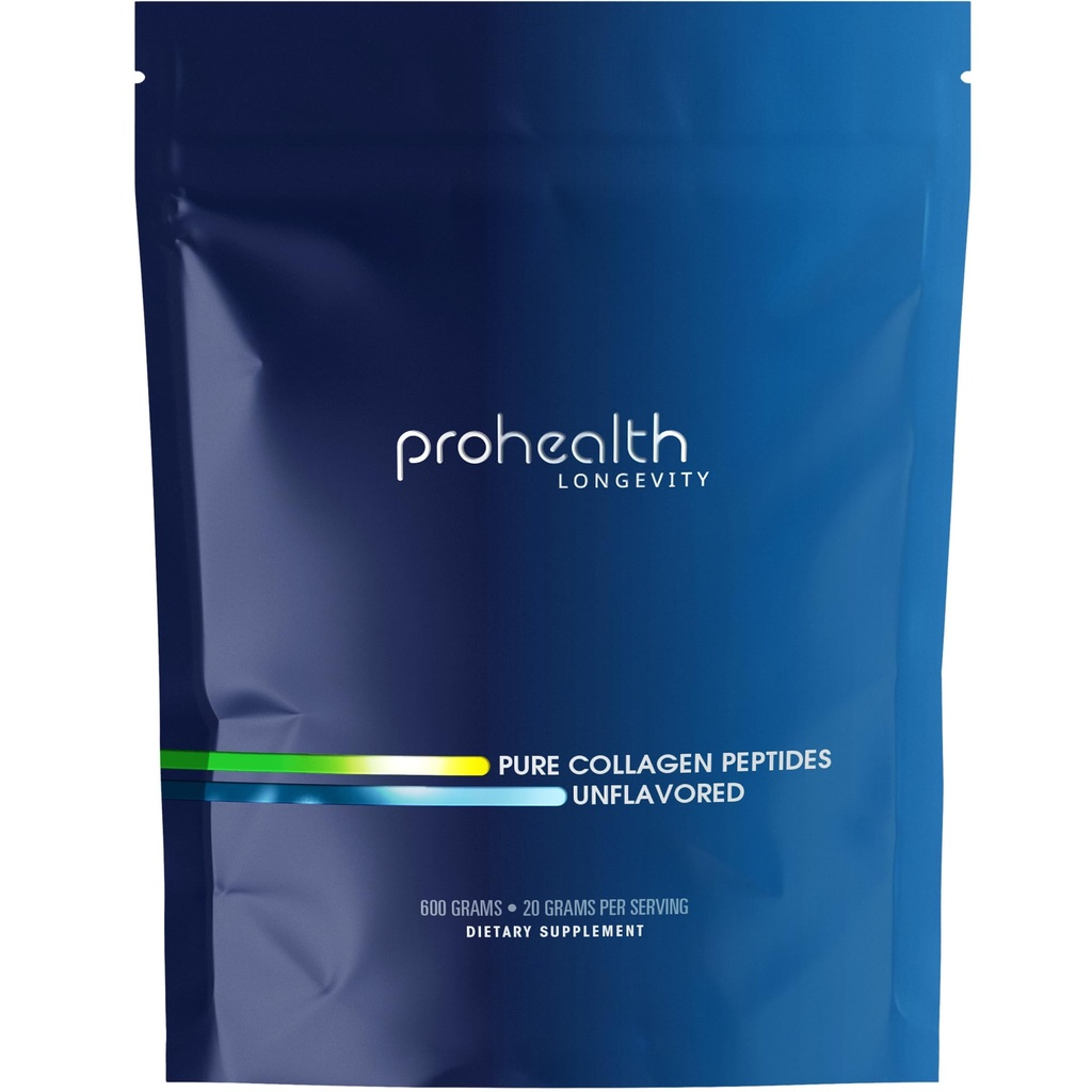 ProHealth Pure Collagen Peptider Powder, 600 Grams124; Understøtter hår, negl, hud, ben, fælles sundhed, og Longevity