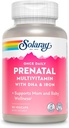 SOLARAY Én gang dagligt prenatal Multivitamin med DHA & Jern, prenatale vitaminer og mineraler til Expectant Mødre, Easy Morning Herbal Blend & Whole Food Base, Lab Verified, 90 Servere, 90 VegCaps