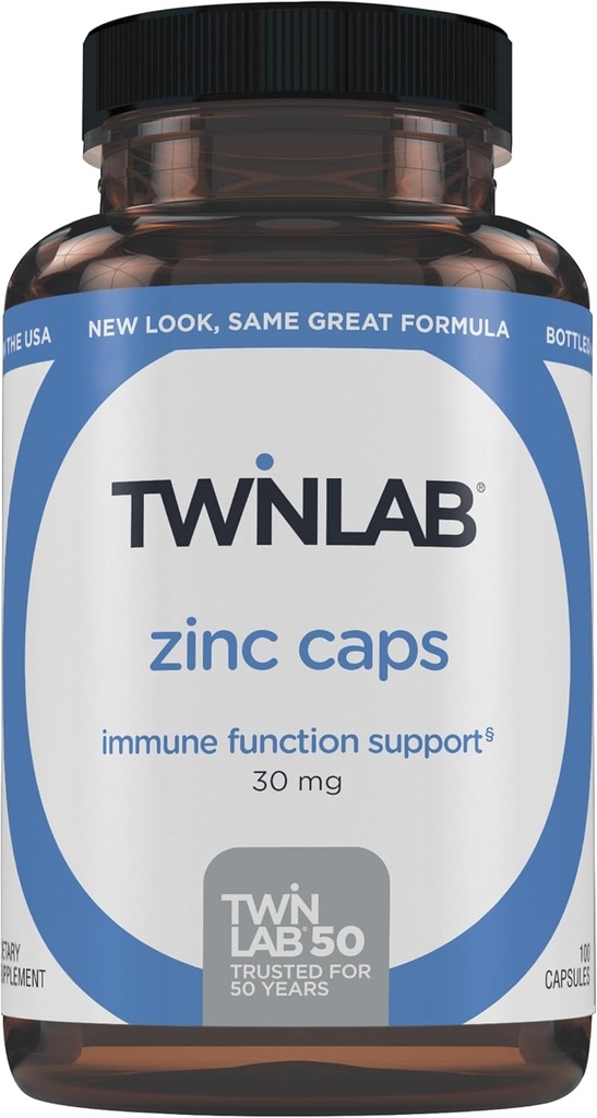Twinlab Zinkkapsler - immunstøtte, Metabolisme, hudpleje, 100 kapsler
