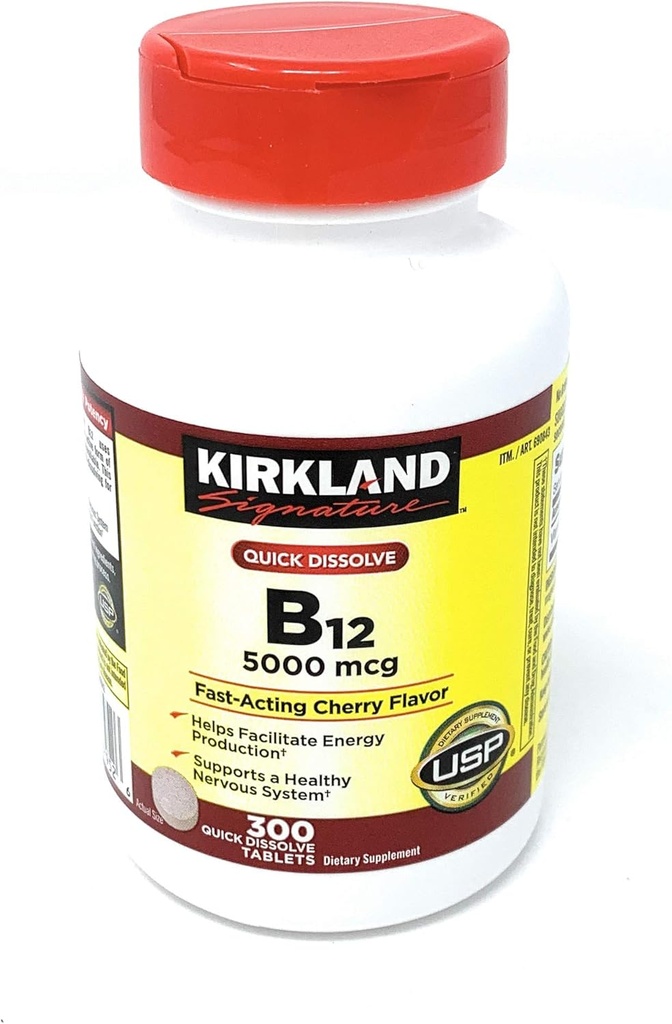 Kirkland Signature Quick Opløs B- 12 5000 mcg, 300 tabletter