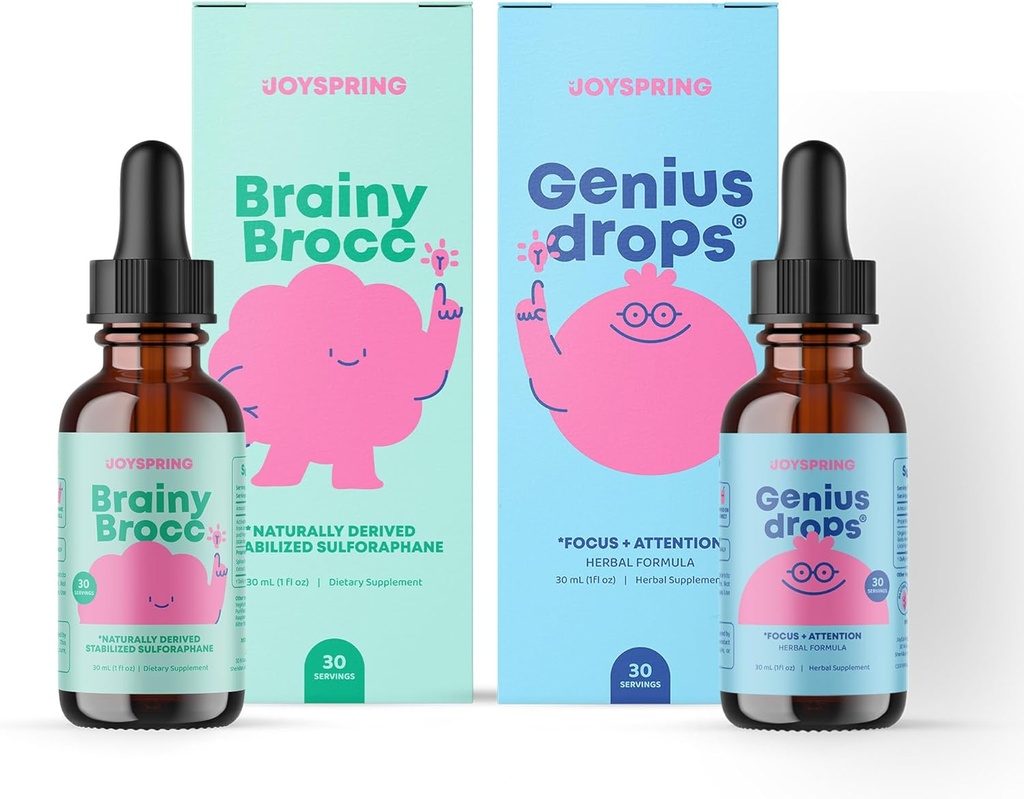 JoySpring Genius Drops and Sulforaphane Supplement for Kids