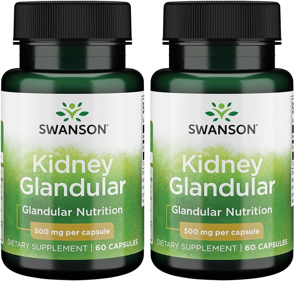 Swanson Nyre Glandulær 500 mg 60 Caps 2 Pack
