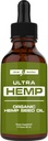 Ultra6 Nutrition Hamp Oil - Understøtter Glat Bevægelse, Fleksibilitet & Joint Comfort - Hamp Olie til Ben Sundhed - 120 Servering - Made in USA