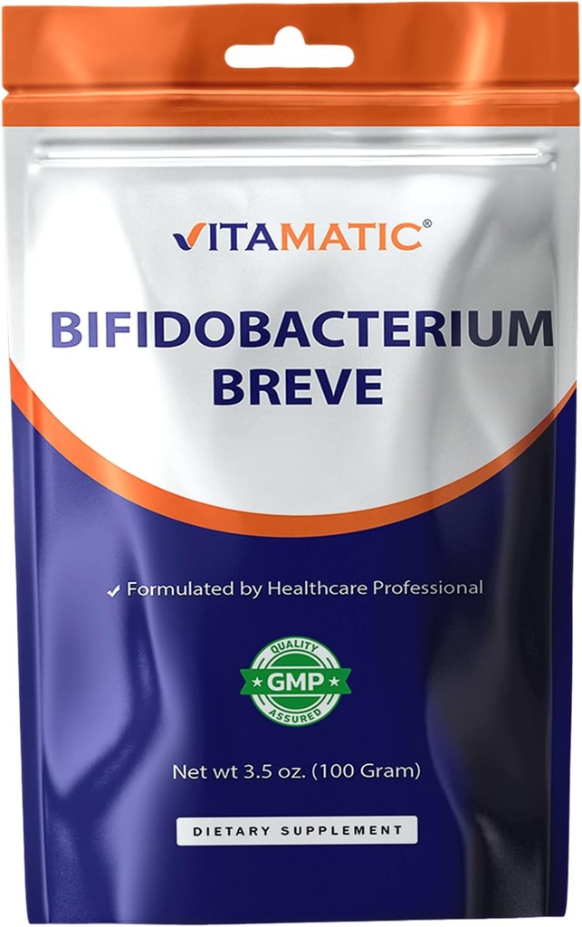 Vitamatic Bifidobacterium Breve Probiotisk pulver - fordøjelsestilskud - 100 Gram (3.5 OZ) - 100 Servere