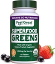 Feel Great Vitaminer Super Green Tabletter Buddha 124; Økologiske Grønne, Frugt og Veggies Supplement Buddha 124; Frugt og Veggie tillæg med Kale, Spinach Uddrag, Grøn Løg, og mere, 60 Tabletter