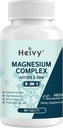 Magnesiumkompleks 2 Pack, Magnesiumglycinat, Citrat, Malat, Oxid, Gluconat med zink og D3- vitamin, Magnesiumtillæg for muskel, nerve, hjerte, benstøtte, høj absorption, 180 tabletter
