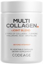 Codeage Multi Collagen Protein + Joint Blend Supplement, Hyaluronsyre, Bromelain, Gurkemeje, Ginger, Boswellia, Astaxanthin - Hydrolyseret Bovin Collagen - 5 Collagen Typer - Non-GMO - 90 Kapsler