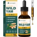 Wild Yam Root Extract Drops, Kvindetillæg med Fenugreek & Motherwort Herb til menopause Relief & PMS support. Fenogreco y Ñame Salvaje para la Menopausia. 2oz
