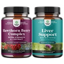 Natures Craft Bundle of Extra Strength Hawthorn Berry Capsules - Heart Health Supplement og Lever Rense Detox & Reparation Formel - Urtelever Support