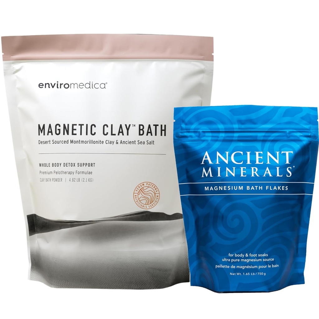 Enviromedica Magnetisk Clay - Ancient Minerals Magnesium Bath Flakes - Natural Detox - Høj- Absorption Effektivitet for afslapning, Wellness & Muscle Relief