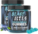 DYALE Beast Bites Creatinine Bites - 5g Creatinine Monohydrat Per Serving - Ingen sukker eller kunstige farver - Low- Calorie, Vegan & Halal - Blå Raspberry Flavor - 30 Gummies (2 stk)