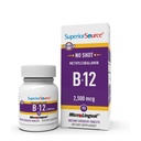 Superior Source No Shot Vitamin B12 Methylcobalamin 2,500 mcg, Quick Opløs MicroLingual Tablets, 90 Greve, Aktiv form af B12, Understøtter energiproduktion, Nervesystemet support, Non- GMO