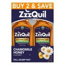 ZzzQuil Liquid Sleep Aid, Lindrende Sleep, Diphenhydramin 50mg HCl, Kamille Honey Flavored, Nighttime Sleep Aid Liquid, Sleep Aid for Voksnes, 2 Pack, 24 FL OZ