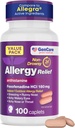 GenCare Allergi Relief Pills - Fexofenadin 180 mg 24 timer Non- Drowsy Allergy Medicine Antihistamin, Sammenlign med Allegra 24 timer Non- Drowsy Pills for Itchy Eyes, Runny Næse, Hives (100 Greve)