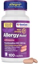 GenCare Allergi Relief Pills - Fexofenadin 180 mg 24 timer Non- Drowsy Allergy Medicine Antihistamin, Sammenlign med Allegra 24 timer Non- Drowsy Pills for Itchy Eyes, Runny Næse, Hives (100 Greve)