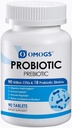 OMOGS Probiotika 90 Millioner CFU 'er 18 Strops, med 3 Organic Prebiotika & C-vitamin, Nutritional Supplement for kvinder, mænd og børn, Support Metabolisme, Immunitet og fordøjelsessygdomme, non-GMO, 90 tabletter