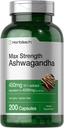Horbäach Ashwagandha Supplement: 124; Max Styrke: 124; 200 Kapsler: 124; for kvinder og mænd: 124; Non- GMO, Gluten Free