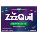 ZzzQuil, Nighttime Sleep Aid LiquiCaps, 25 mg Diphenhydramin HCl, No. 1 Sleep- Aid Brand, Non- Habit Forming, Fall Assapy Fast, 12 Greve