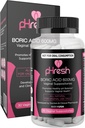 pHresh Boric Acid Suppositorier til kvinder, Suppositorier til odor Anvendelse, Natural Feminin Care Understøtter vaginal sundhed & fremmer sund pH balance - Made in USA