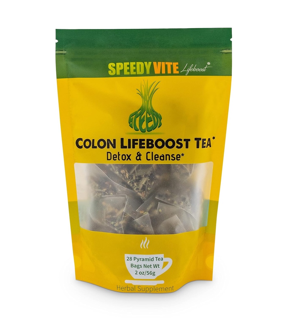 SpeedyVite Colon LifeBoost Tea Detox og Rense - Økologisk Pu 'er te med Ginger, Lemongrass - for øget kolon sundhed og funktion