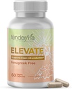 Elevate - Fenugreek- Free Amning Supplement med Økologisk Geder Rue, Lions Mane, Velsignet Thistle & Brewer 's Gær - Vegan, Non- GMO Urtetilskud - 60 kapsler