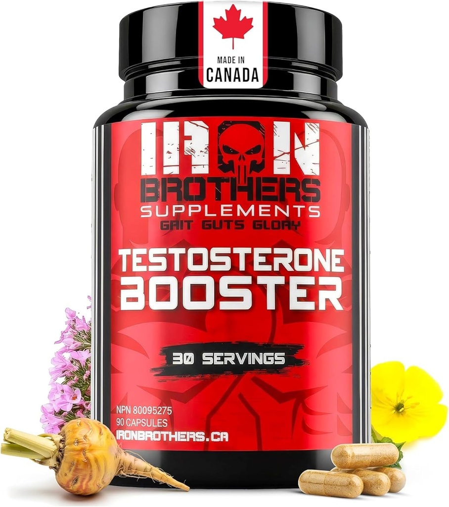 Iron Brothers Kosttilskud Testosteron Booster for mænd, 90 Kapsler; Testosteron Kosttilskud til mænd til at øge muskelvækst
