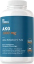 Dr. Tobias AKG Supplement 1000mg Per Servering, Bioavailable Alpha Ketoglutaric Acid, Understøtter Cellular Energy & Nitric Oxide Flow, Vegan, Gluten- Free, Non- GMO, 180 Kapsler, 90 Servere