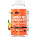 fitcode Gurkemeje med 95% Curcuminoider, Højeste potens, Non-GMO, Gluten Free, 1500mg af Ultra- Pure Gurkemeje med BioPerine for Enhanced Absorption, 30 Serving Veggie Kapsler
