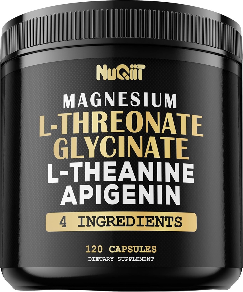 Magnesium L- Threonate Capsules 500 mg Magnesium Glycinate 500 mg & mere Supplement - 120 kapsler - Imponerende fordele for Support Positive Mood, Muskelvækst, Immunsystemet, Brain Health & Focus