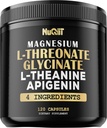Magnesium L- Threonate Capsules 500 mg Magnesium Glycinate 500 mg & mere Supplement - 120 kapsler - Imponerende fordele for Support Positive Mood, Muskelvækst, Immunsystemet, Brain Health & Focus