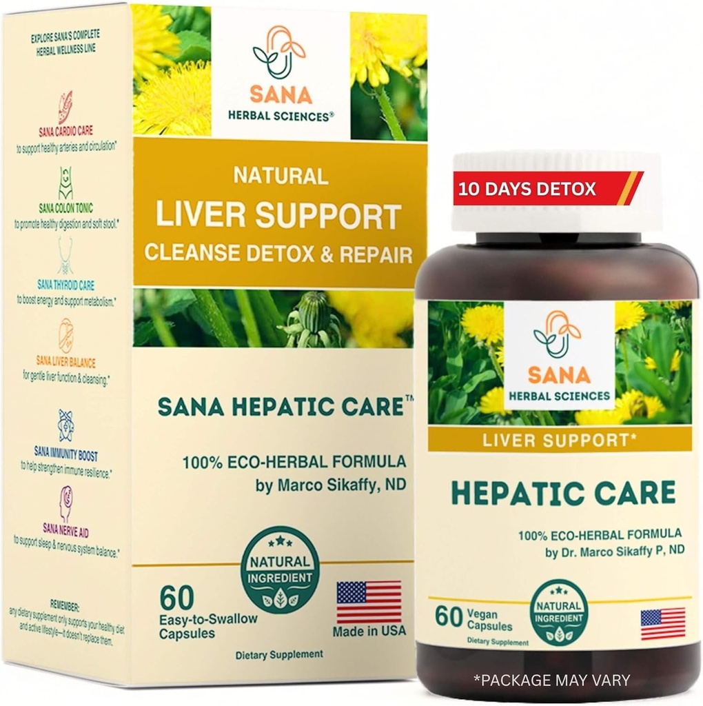 Aktiv lever rense & Detox - 1800 mg herbal formel med økologisk mælk tidsel, gurkemeje & Mælkebøtte Root - Understøtter fede lever reparation & daglig leversundhed - af Sana Herbal