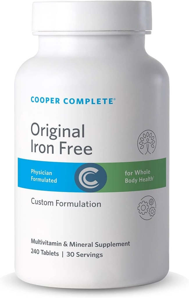 Cooper Complete - Original Multivitamin Iron Free - Daily Multivitamin and Mineral Supplement - 30 Servings per Bottle. Pack of 2
