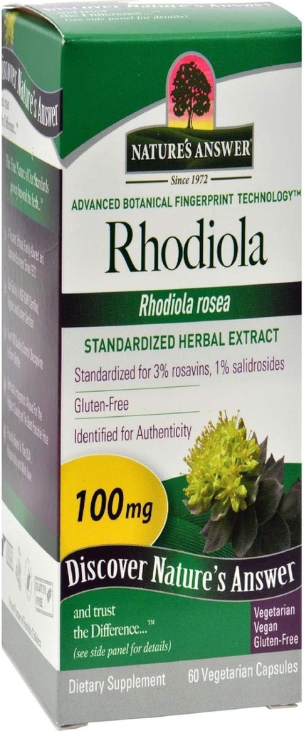 Naturens svar Rhodiola rodvegetariske kapsler, 60- greve