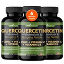 Gade Nutrition Quercetin med C-vitamin, Zink & Stinging Nettle - Nettle Quercetin - Quercetin 500mg - Quercetin med Bromelain - Zink Quercetin + D3- 360 Veggie Caps - 6 Måned Supply
