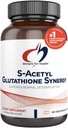 Design til sundhed S- Acetyl Glutathion Synergy - 200mg S- A- GSH med NAC + vitamin B6 - Non- GMO antioxidant supplement til støtte normal afgiftning (60 kapsler)