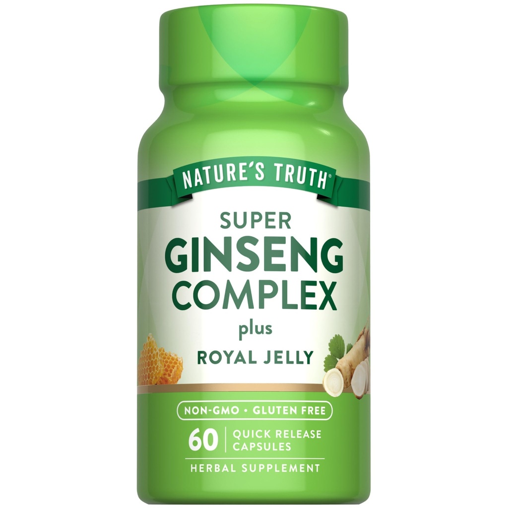 Nature 's Truth Super Ginseng Complex 124; 60 Capsules Measures 124; med Royal Jelly Measures 124; Non- GMO & Gluten Free Supplement