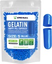 XPRS Nutra Size 5 Empty Capsules - 100 Count Very Small Empty Gelatin Capsules - Pills DIY Capsule Filling - Fillable Pill Gel Caps for Do-It-Yourself Vitamin Supplements (Blue)