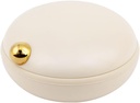 Garneck Travel Pill Organizer 4 Segment Daily Pill sag Lille transportable Container Box Round Containers Beige til udendørs daglige rejser