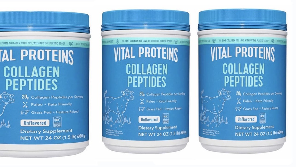 Vital proteiner kollagen peptider pulver, fremmer hår, negle, hud, ben og fælles sundhed, UNFLAVORED 24OZ & chokolade 32OZ (sort)