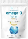 Micro Ingredients Extra Strength Omega 3 Fish Oil Supplements 1,200mg Per Serving, 240 Softgels | Lemon Flavored | Burpless | Essential Fatty Acids | EPA 220mg + DHA 150mg | Deep Sea Fish